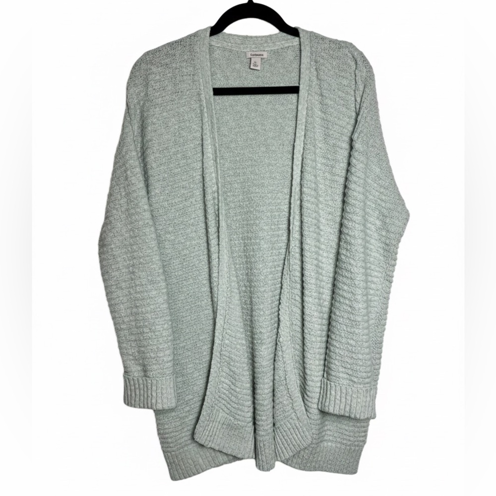 L.L. Bean Light Sage Open-Front Knit Cardigan - Picture 2 of 5
